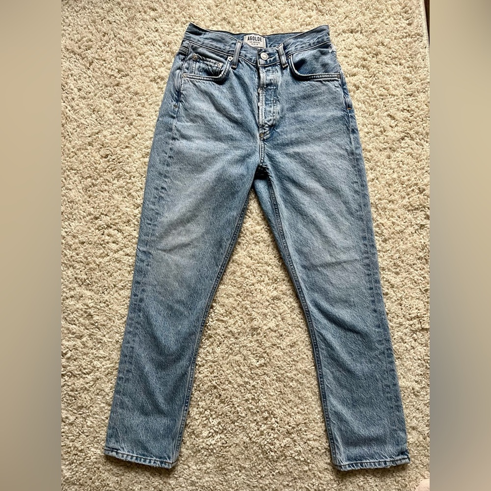 AGOLDE Riley cropped high-rise straight-leg organic jeans size 23